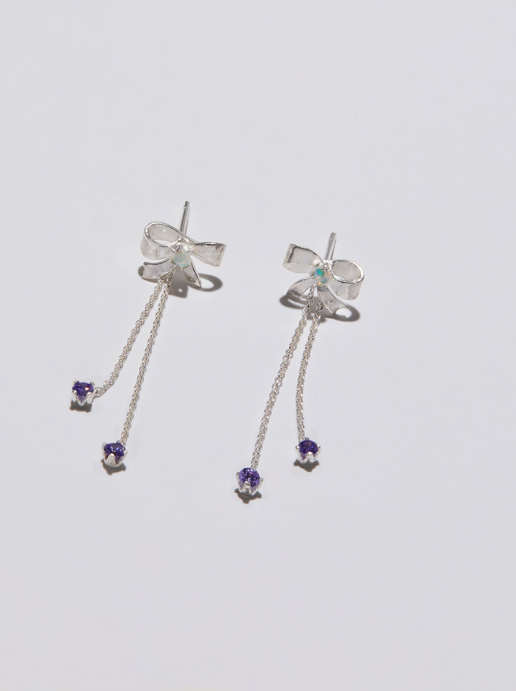 Indigo Bow Drop Earrings