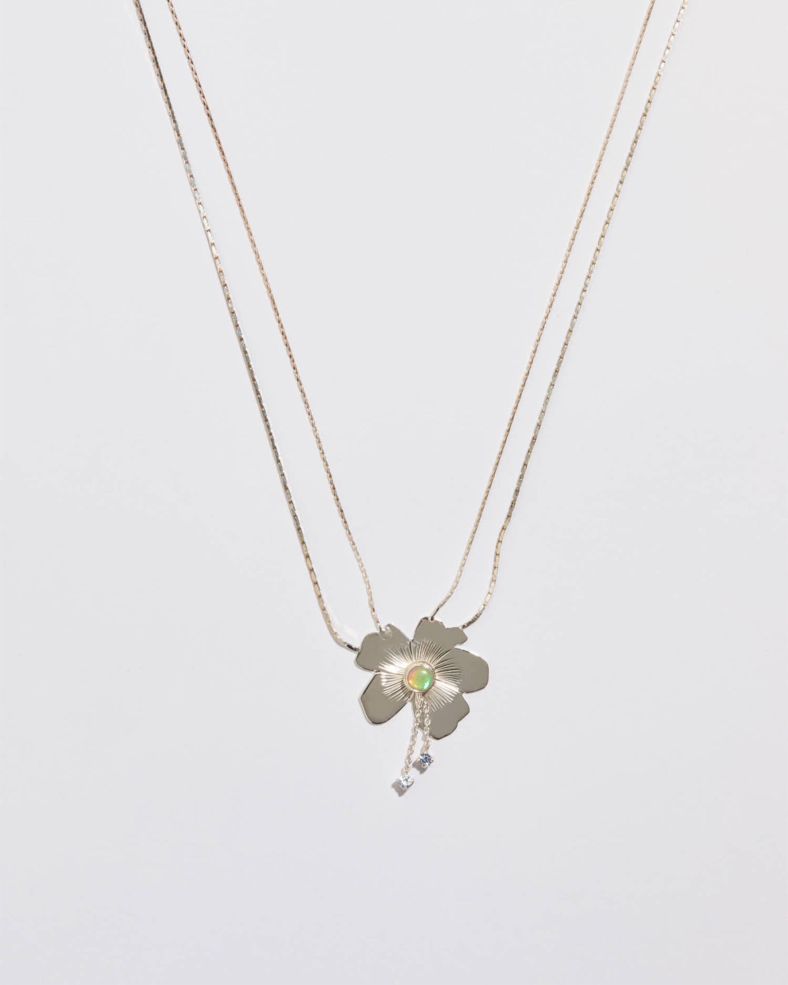 Opal Hibiscus Necklace